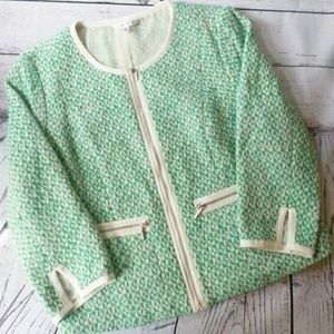 Cabi Green Tweed #726 Clover Suit Jacket Size 12